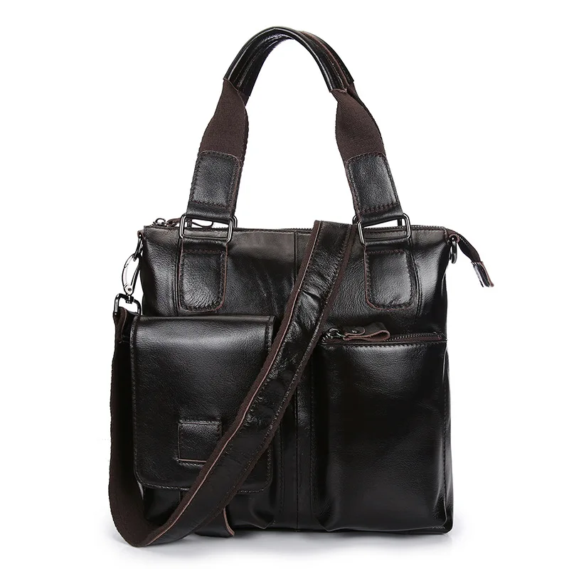

2019 New Vintage Oil Waxing Cowhide Men's Briefcase Casual Genuine Leather Handbag Male Shoulder Messenger bags