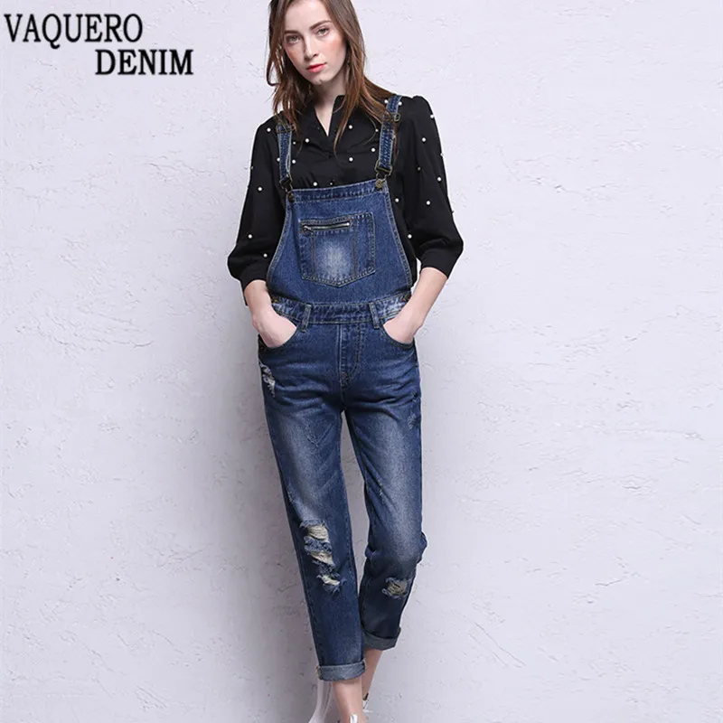 Womens Jumpsuit Denim Overalls 2016 Spring Autumn Casual