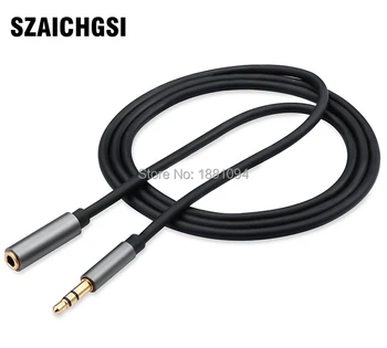 

SZAICHGSI wholesale 500pcs/lot Aux Audio Cable Male to Female Aux Extension Cable Gold Auxiliary Cable for Car/Media Players