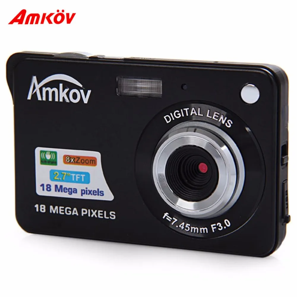 

Ultra Thin AMKOV Digital Camera 5 Megapixel Mini HD Shooting Camera Portable Mulch-language Photograph Digital Camera