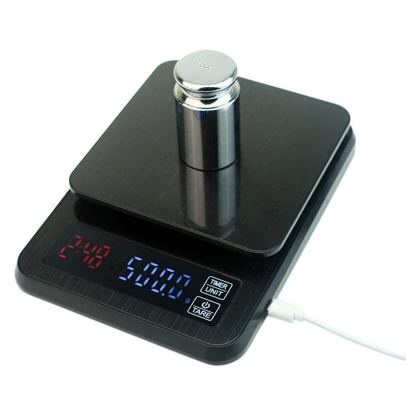 Точные цифровые капельные весы для кофе с таймером 5 кг/0,1 г, бытовые кухонные весы для еды и диеты, кухонные весы, измерительный инструмент, баланс