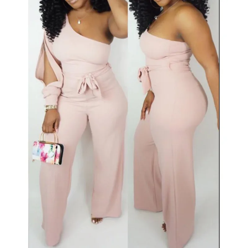 

Womens Cold Shoulder Playsuits Jumpsuits One shoulder Casual Romper Jumpsuit Plus Size S-2XL