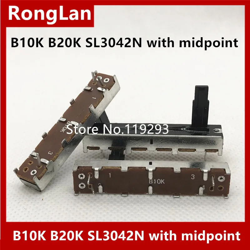 

[BELLA]45MM Slide fader potentiometer B10K B20K SL3042N Single Handle 15MM with midpoint--10PCS/LOT