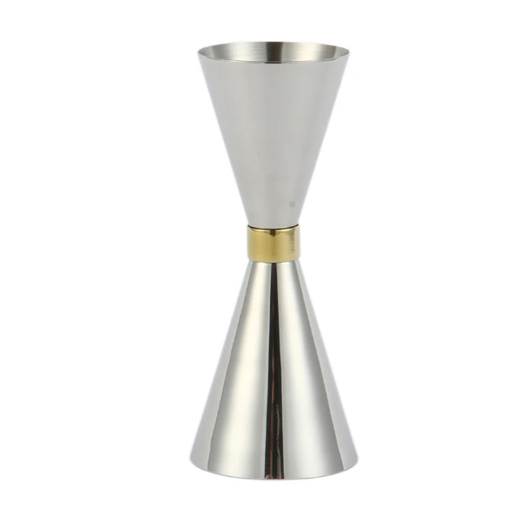 30ml 45ml Silver Stainless Steel Jigger Cocktail Measuring Cup Jigger