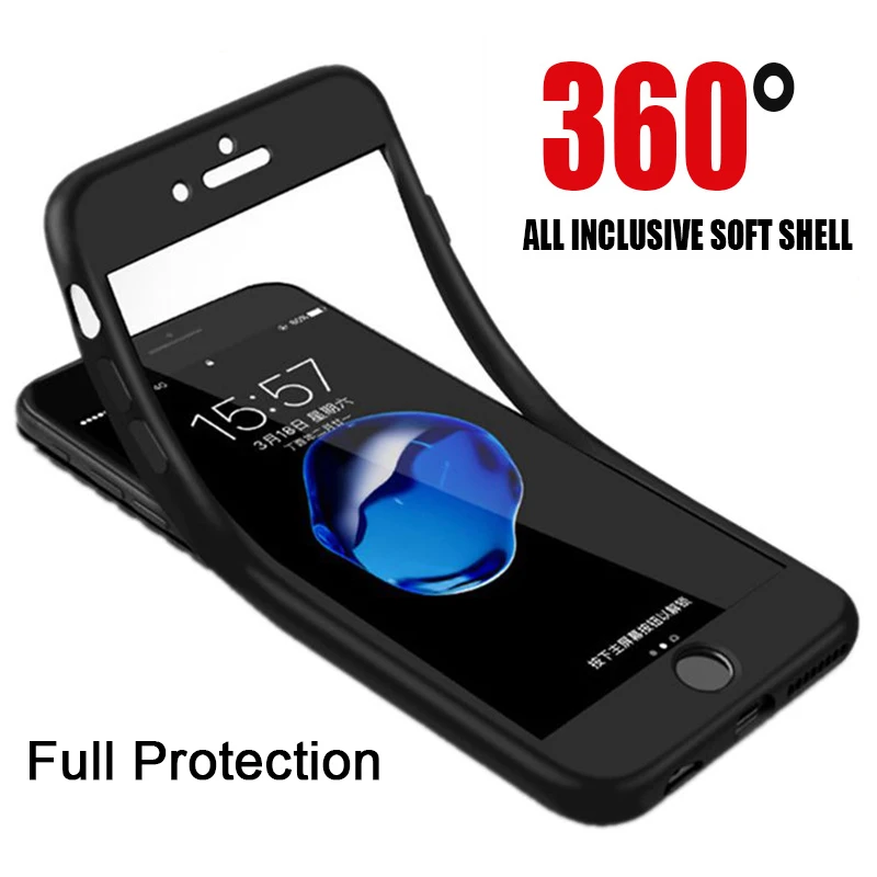 

360 Full Body Phone Case For iPhone 5s 6s 5 6 7 8 Plus X Soft Silicone Cover On for iPhone 7 Xs Max XR 7Plus Luxury funda cases