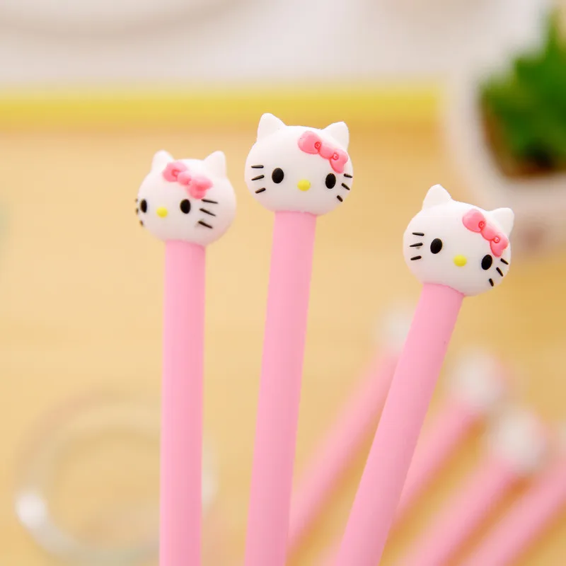 

4Pcs Korean Cute Kawai Gel Pen Kawaii Cat Animal Girl Kids Kitty Gift Novelty School Office Supplies Stationery Thing Stationary