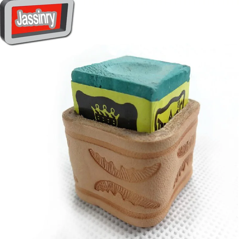 free shipping 1pc Brown Genuine Leather Billiards Pool chalk holders