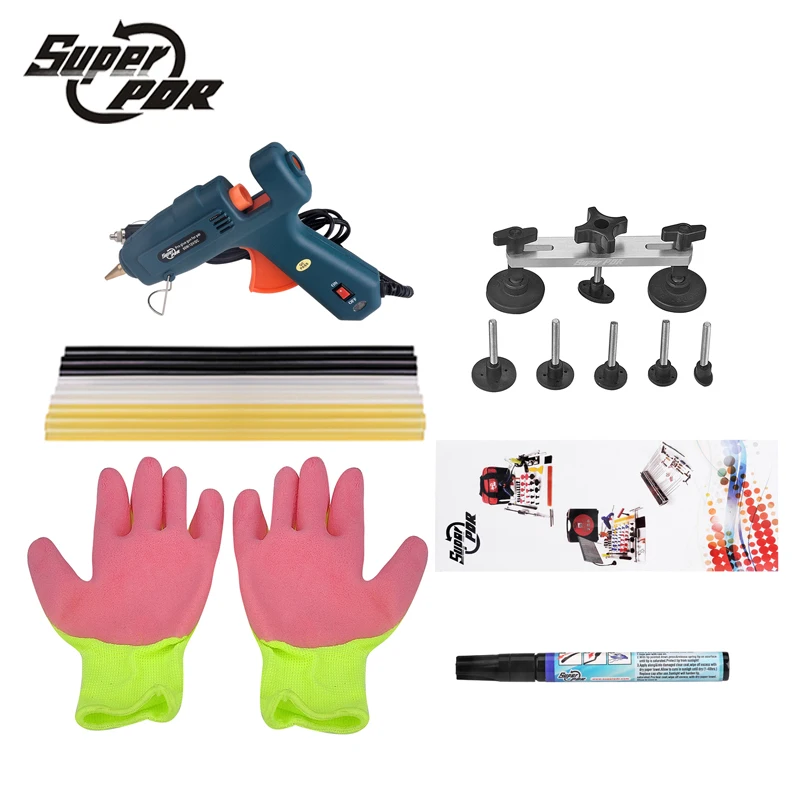 

Super PDR Tools - Car Dent Repair Tools- High Quality Pulling Bridge Glue Gun Hand Tool Set - Dent Removal tool kit 11pcs