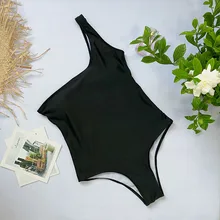 Одно плечо пляжная одежда Сексуальная Полосатый Одна деталь Плавание носить женщины Мягкий Купальник спинки Монокини боди ванный комплект