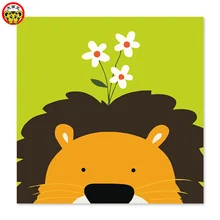 Картина по номерам художественная краска по номерам Львы цветок на голове маленькие глаза Лев рисунок на холсте цифровая краска ing известная краска ing