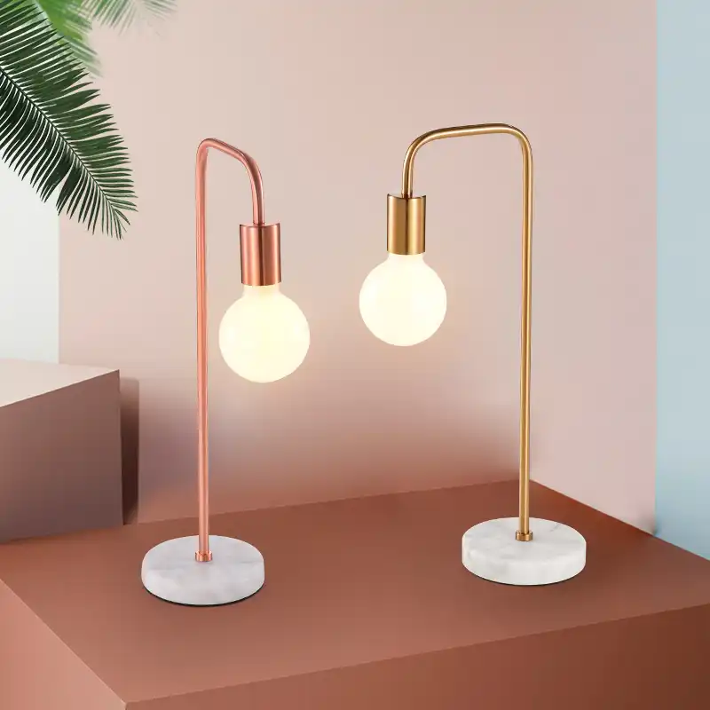 rose gold bedside table lamp
