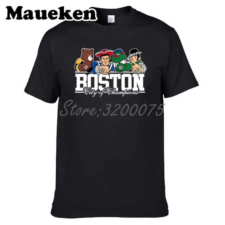 Для мужчин Boston City For New England Celtics Bruins Красная футболка Sox одежда футболка мужская комикс мультфильм W0301001 - Цвет: 1