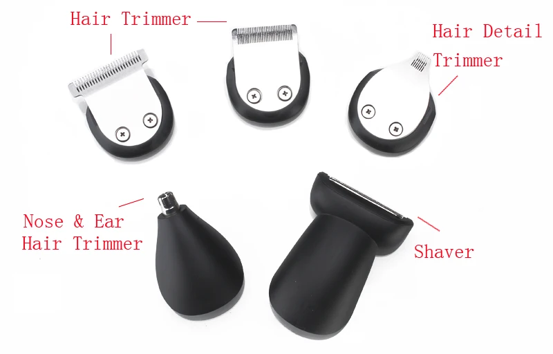 Триммер 5 в 1 Перезаряжаемые волос триммер Титан машинка для стрижки волос электробритвы триммер для бороды Для мужчин Инструменты для укладки волос бритья Мачин
