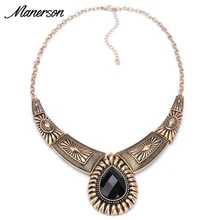 Las Nuevas Mujeres 2016 de La Vendimia Collar de Oro Colgante Collar Boho Maxi Retro Declaración Gem Bib Collier Femme Rojo Accesorio de La Joyería