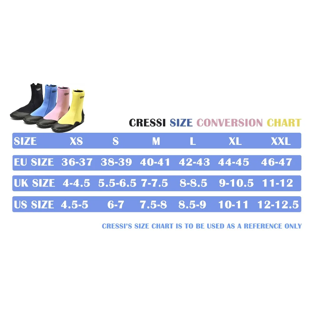 Dive Boot Size Chart