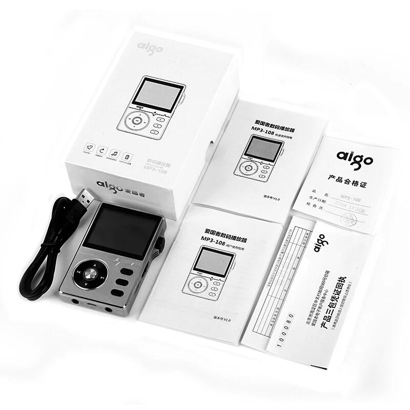 Aigo MP3-108 цинковый сплав HiFi высокое качество звука Lossless музыка 2,2 дюймов 8 Гб MP3 плеер Поддержка APE/FLAC/WMA/WAV/OGG/ACC
