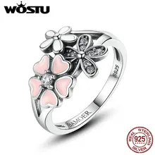 100% 925 Plata Esterlina Poética Margarita flor de Cerezo de La Boda Anillos Compatible Con WOS Original Anillo de la Joyería del Regalo del Amante