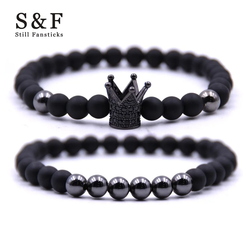 Crown Bracelet Couple Bracelets For Women Jewelry Bileklik Pulseira Masculina Feminina Men Erkek Pulseras De Bolitas Stone 2018 Crown Bracelet Couple Bracelets For Women Jewelry Bileklik Pulseira Masculina Feminina Men Erkek Pulseras De Bolitas Stone 2018