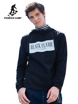 

Pioneer Camp new style big letter hoodies men brand-clothing fashion black printed hooded sweatshirt male top quality PAJK701359