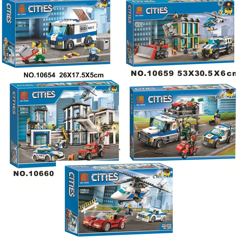 

9 styles City Police Educational Building Blocks Set Kids Bricks Figure Toys Children Blocks Compatible legoing