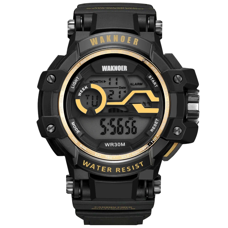 Для мужчин часы водостойкий Военная Униформа Спорт винтажные часы waknoer светодиодный мужчин's Часы Erkek коль Saati Relogio Masculino