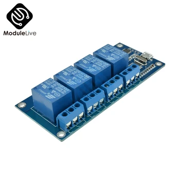 

micro usb relay module 5v 4 channel relay module, relay control panel with indicator 4 way relay output usb interface