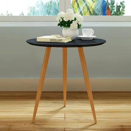 Stylish small household three legs round side table mobile small coffee table dining table leisure angle coffee table simple