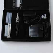 Перманентный макияж набор приборов Татуировка пистолет косметические брови губы комплект подводки для глаз с 30 шт. иглы Советы педаль