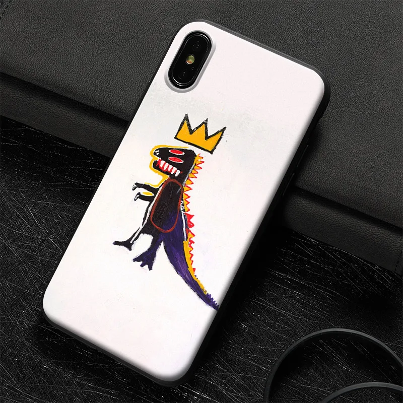 

Jean Michel Basquiat Cute Street graffiti TPU Soft Silicone Phone Case Shell For Apple iPhone 5 5s Se 6 6s 7 8 Plus X XR XS MAX