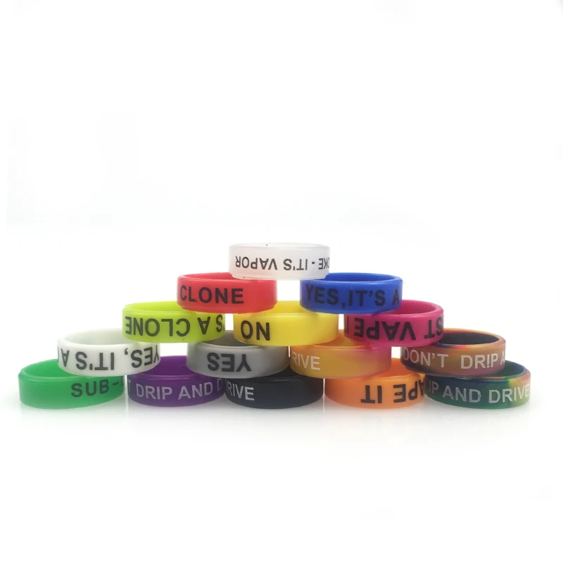 Pilot VAPE 100pcs Anti slip Silicon Rubber Band Vape Rings For 18650