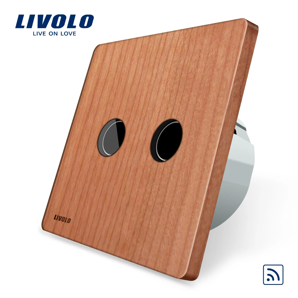 Natural Style Cherry Wood Panel EU Standard Wall Light Remote Switch No Mini Remote VL C702R
