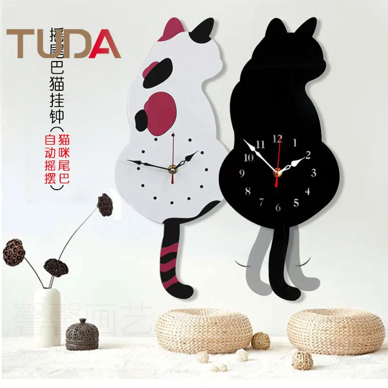 TUDA Новые взрывы акриловые часы Мультфильм Креативные настенные Япония Wag хвост