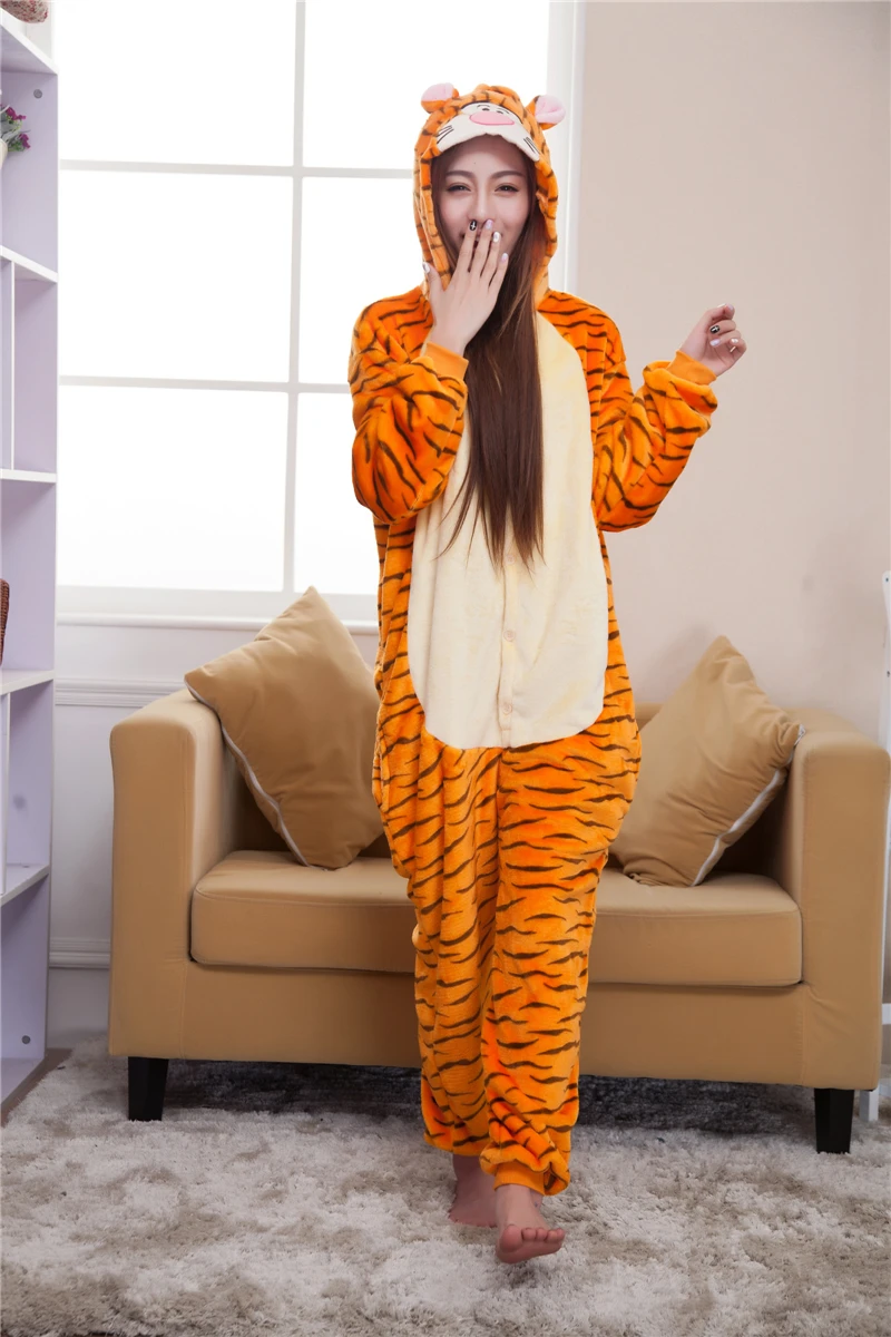 Adult Couples Primark Pajamas Jump Tiger Cosplay Costume Unisex Animal Onesie Pajamas