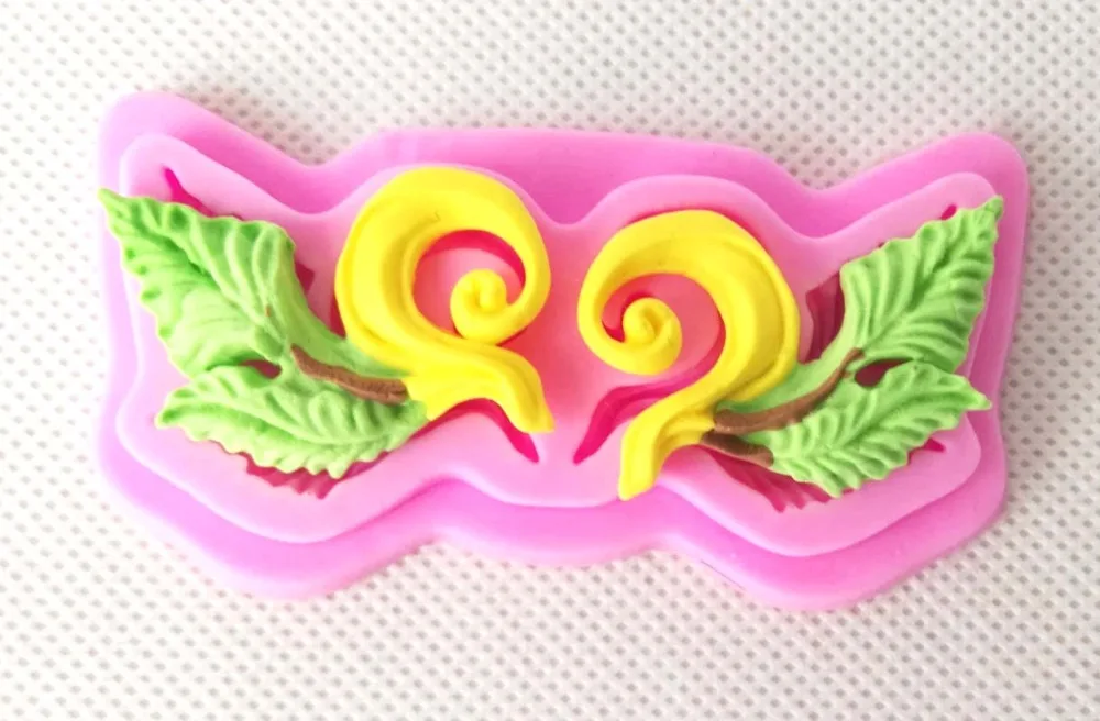 9682 Flower Vine Leaves Silicone Fondant Mold Lace Mold DIY Cupcake