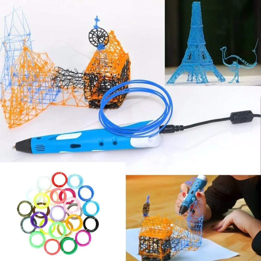 10 цветов печать нити набор 1,75 мм PLA нити 10 м или 5 м/рулон 3d принтер материалы для 3D печати ручки