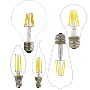 

LED Edison Bulb C35 G80 G95 G125 ST64 A60 Vintage LED Lamp Filament Bulb E14 E27 220V Light 2W 4W 6W 8W Retro Incandescent Light