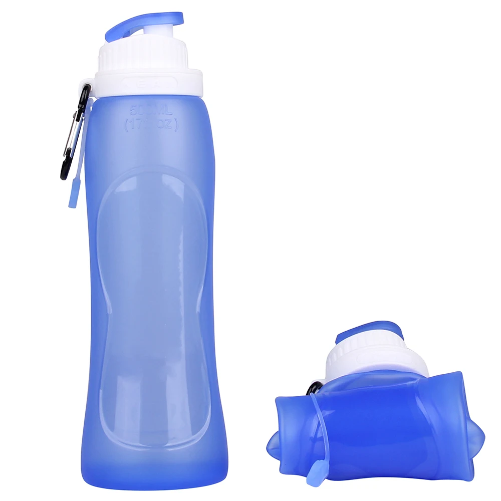 Foldable Silicone Water Bottle 500ml my sport Eco Friendly Silicon