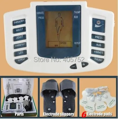 

Lowest JR-309 New Electrical Stimulator Full Body Relax Muscle Massager,Pulse tens Acupuncture therapy slipper+ 6 Electrode pads