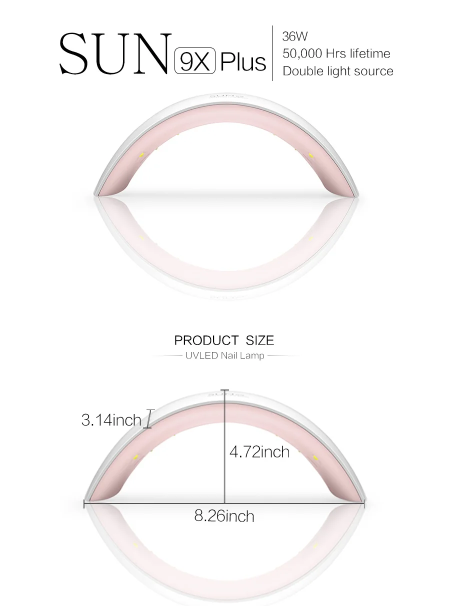SUN9X Plus светодиодный светильник для ногтей 36 Вт SUNUV SUN9X 24 Вт Ультрафиолетовая лампа для маникюра Лак для ногтей профессиональная Сушилка для ногтей отверждение UVLED гели для ногтей с европейской вилкой