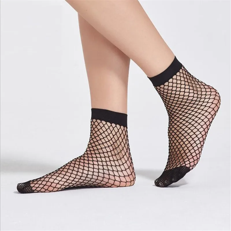 New Chic Streetwear Women's Harajuku Candy Color Breathable Fishnet Socks.Sexy Hollow out Nets Socks Ladies Sweet Mesh Sox