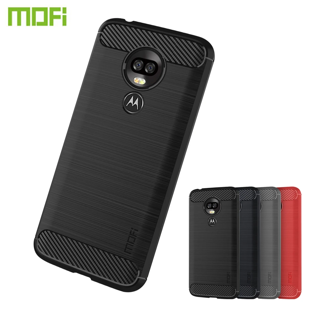 

MOFi For MOTO G7 Power EU Version Case Armor Shockproof Cover Carbon Fiber Silicon TPU Cover For MOTO G7 Power EU Back Cover
