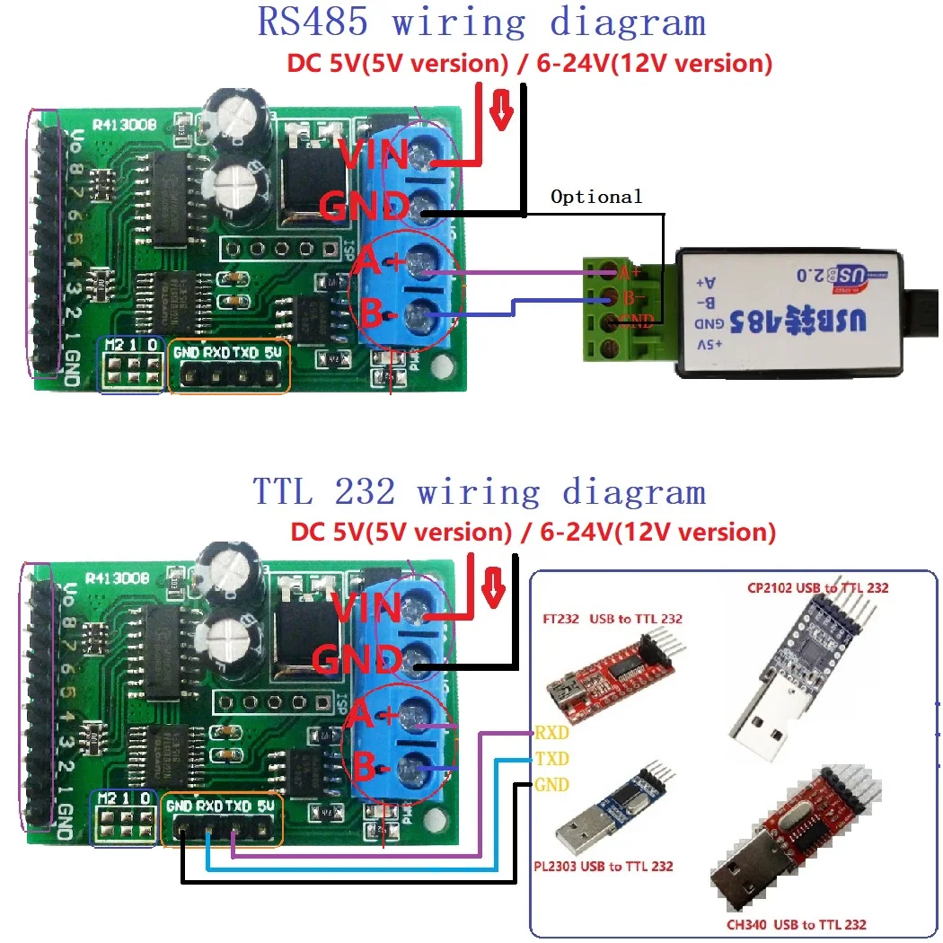 8CH DC 5V 12V 24V RS485 RS232(ttl) Modbus RTU модуль управления UART для релейного переключателя ПЛК