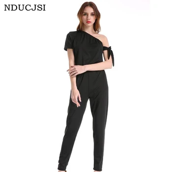 

NDUCJSI Body Overalls For Women Sexy One Shoulder Bodycon Jumpsuits Loose Pant Tops Feminino Rompers Womens Summer Jumpsuit
