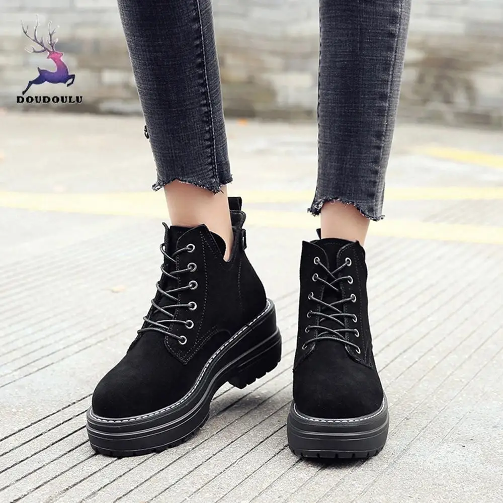 

Women Shoes Ins Style Fashion Warm Winter Thick Martin Short Boots Round Toe Shoes Woman zapatos de mujer Winter Boots Women
