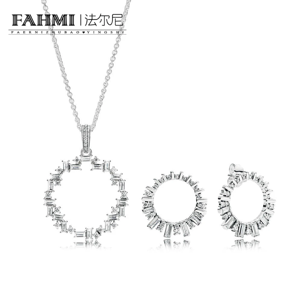 

FAHMI 100% 925 Sterling Silver New RAU0538 Shards of Sparkling Gift Set Fashion Women Elegant Gift Jewelry Factory Direct