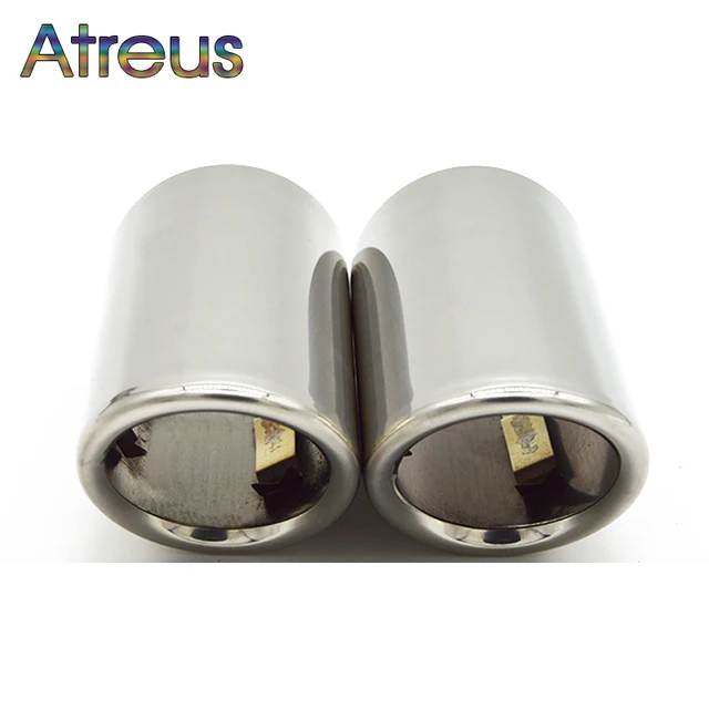 Atreus 2PC Car Stainless steel Exhaust Tip Muffler Pipe Cover For Audi