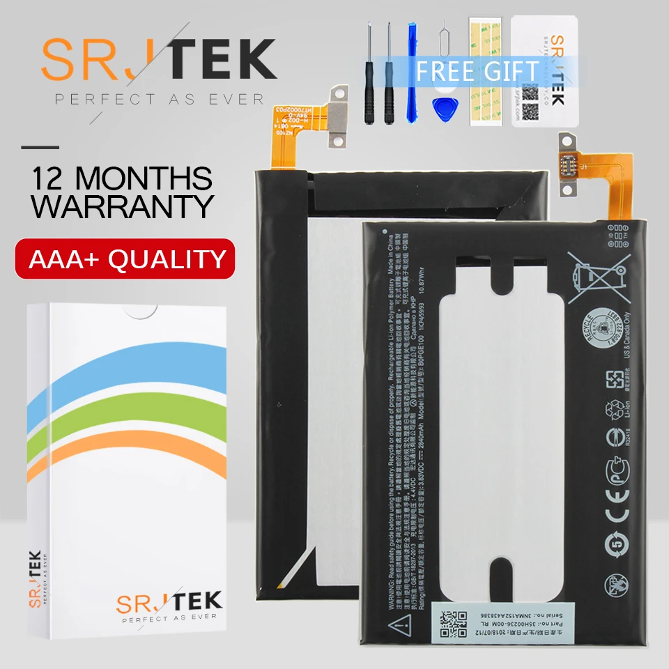 Srjtek для htc jne Mini M4 Батарея с BO58100 1800 мА-ч 601N батареи Запчасти 601E 603E 601 S | Мобильные