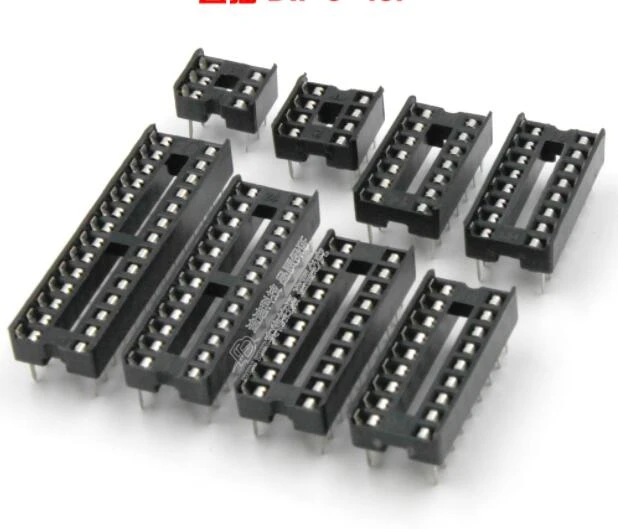 50pcs IC Socket DIP SIP Chip Socket Pin 2.54mm Pitch 6/8/14/16/18/20/24/28Pin 24/28/32/40Pin