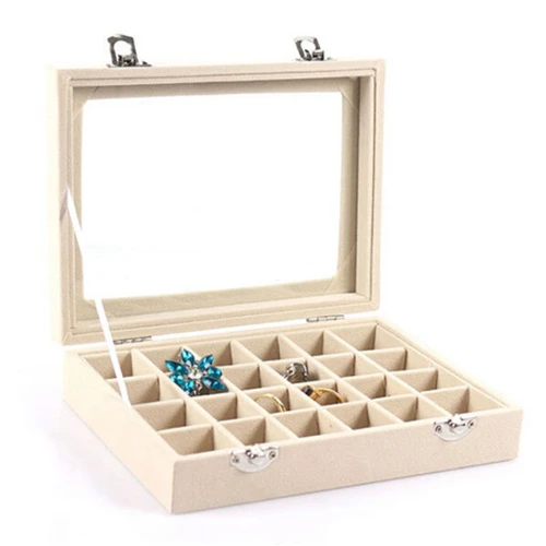 Nosii 6 Color 24 Grid Women Jewelry Earring Ring Storage Case Box