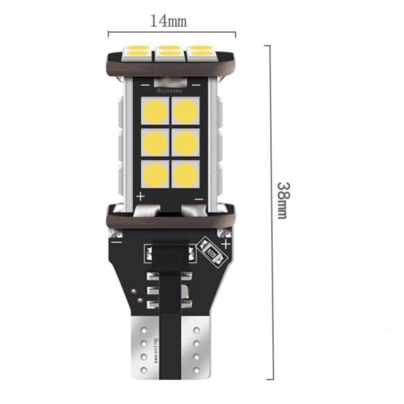 2 шт. T15 921 W16W супер яркий 1200Lm 3030 светодиодный автомобильный дополнительный тормозной фонарь CANBUS без ошибок, задний светильник, автомобильная дневная ходовая лампа